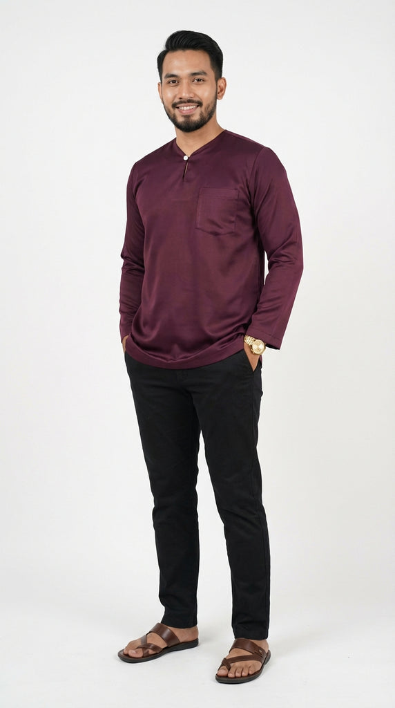 PLAIN BELANGA TOP (BURGUNDY)